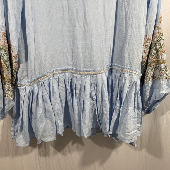 NWT $148‎ Free People [ XS ] Wild One Embroidered Mini Dress in Blue Skies - Picture 14 of 16